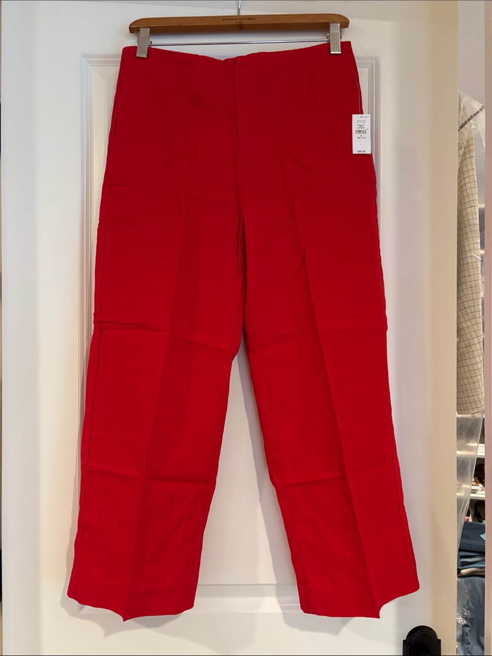 GAP Red Cropped Straight-Leg Women's Pants